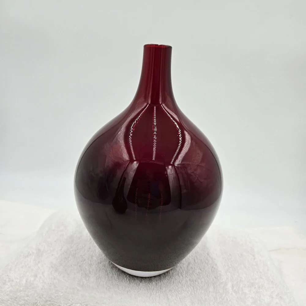 IKEA Salong Vase Set Of 2 Ruby Red Art Blown Glass Designed By Johanna Jelinek